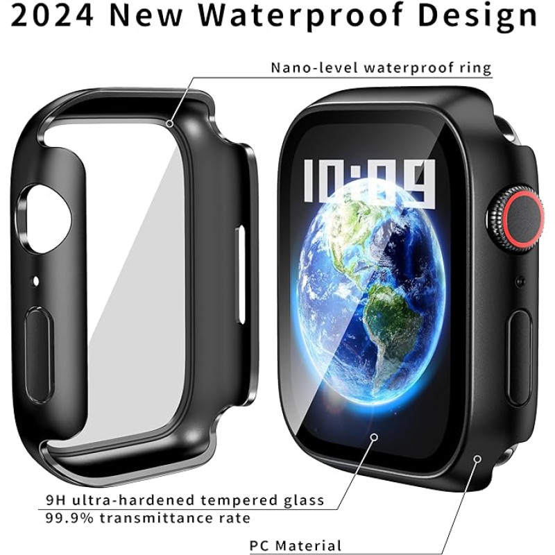 Apple Watch Hard PC Case with Tempered Glass Screen Protector