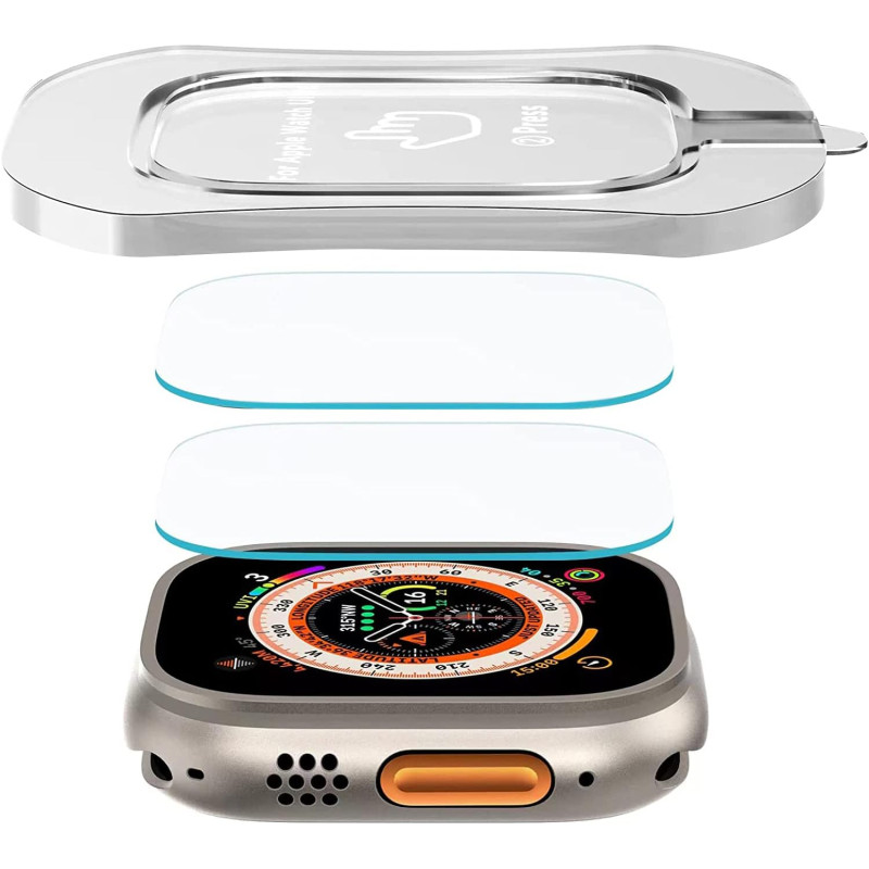 Tempered Glass Screen Protector with Auto-alignment Installation Frame For Apple Watch Ultra