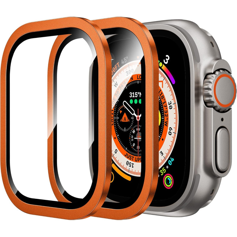Waterproof Titanium Alloy Bumper with Build in Tempered Glass For  Apple Watch Ultra 2 / Ultra 49mm