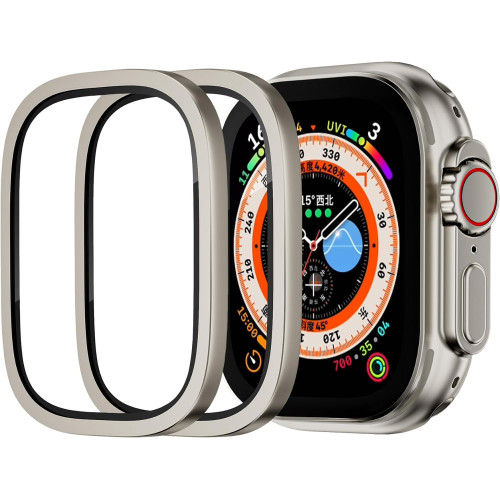 Waterproof Titanium Alloy Bumper with Build in Tempered Glass For  Apple Watch Ultra 2 / Ultra 49mm,