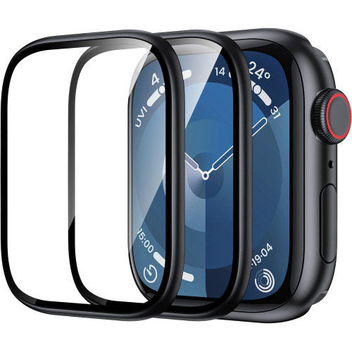 3D Curved Titanium Alloy Bumper + Tempered Glass For Apple Watch Series 9/8/7/6 With Installation Tool