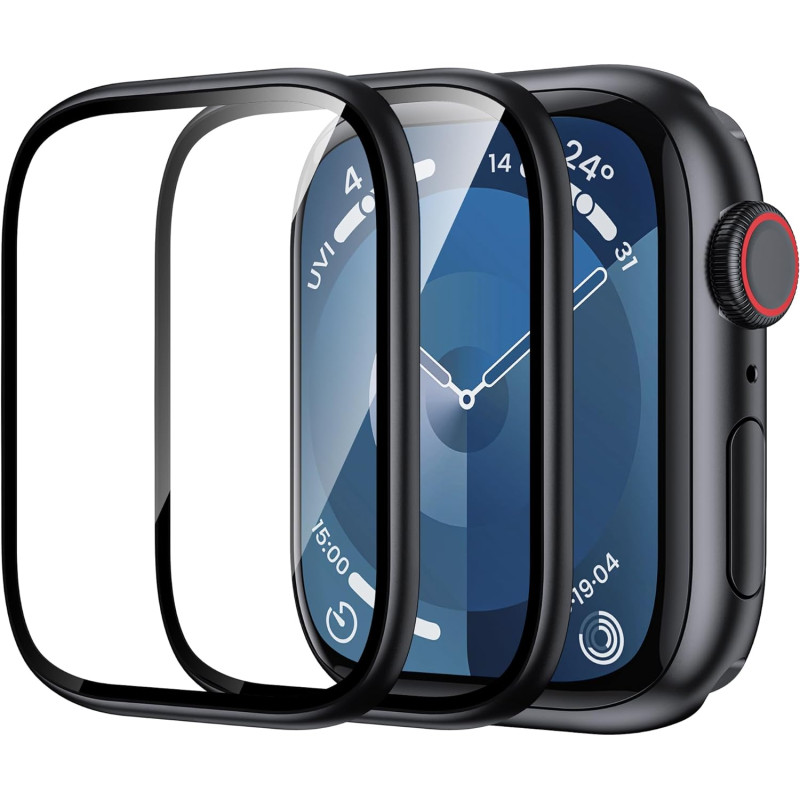 3D CurvedTitanium Alloy Bumper + Tempered Glass For Apple Watch Series 9/8/7/6 With Installation Tool